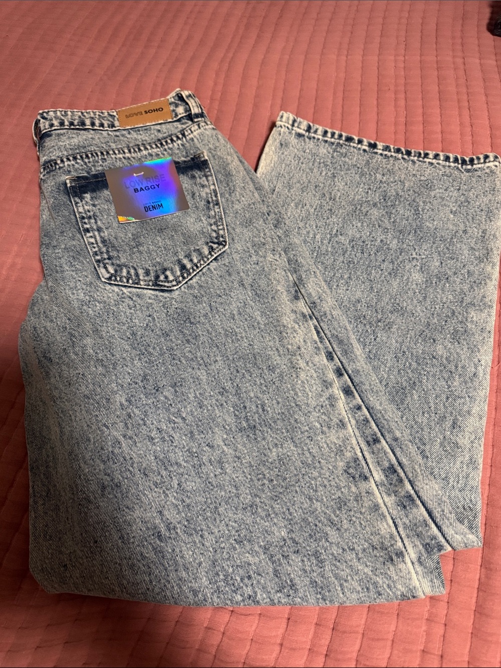 Soho Relaxed Baggy Jeans - Acid Wash Blue